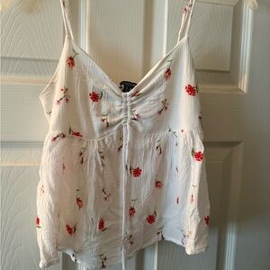 Elegant Floral Camisole with Spaghetti Straps
